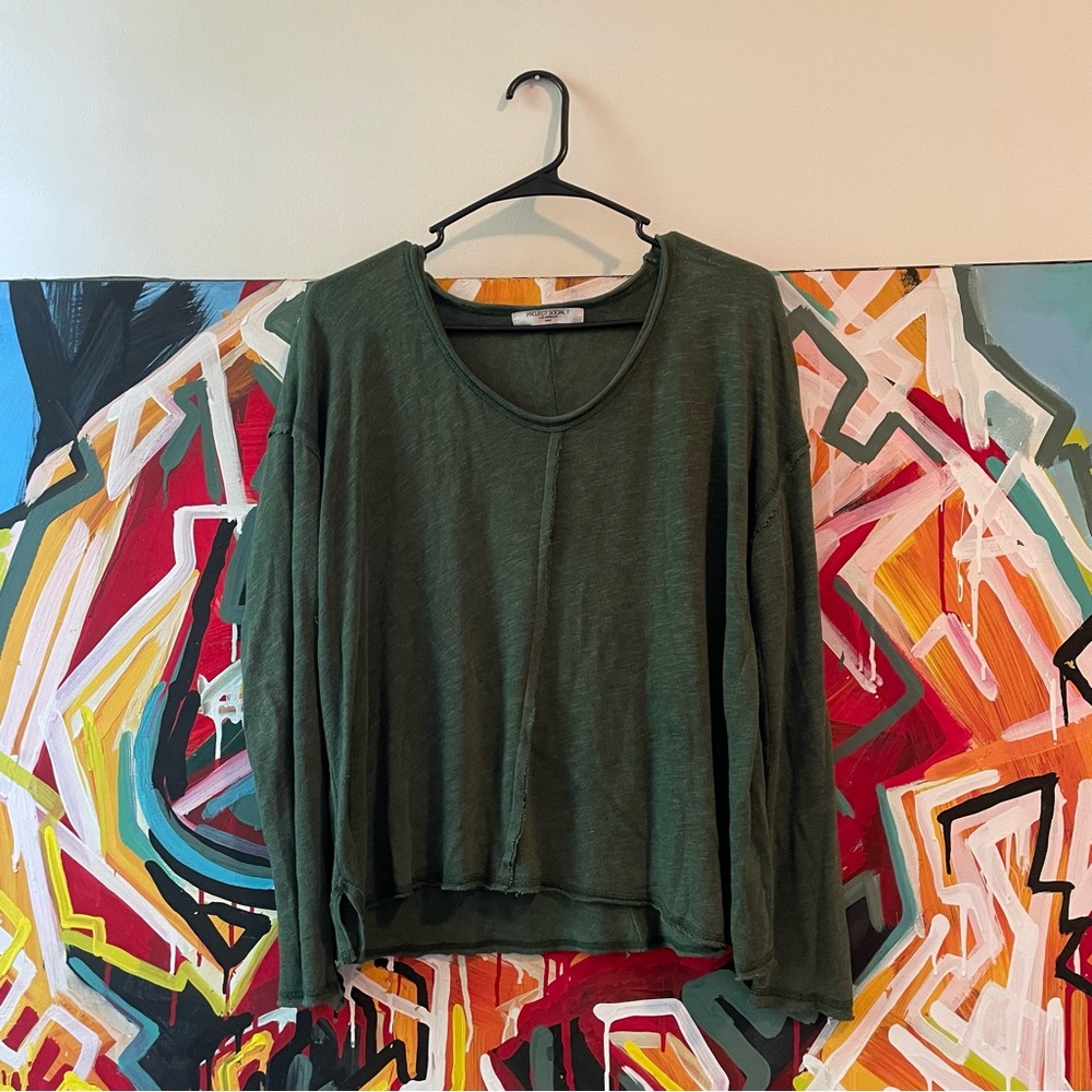 Project Social T (Small) Green Long Sleeve Get Up and Go Top